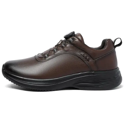Mulinsen Sports Leather Shoes Top Grain Cow Leather Men's Casual Shoes Men's Black