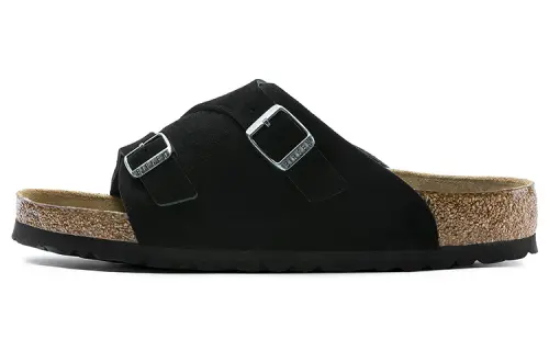 Birkenstock Zrich Soft Footbed Suede Leather Sandals 'Black'