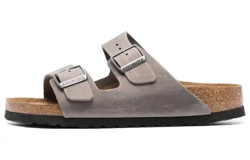 Birkenstock Arizona Soft Footbed Oiled Leather Sandals 'Iron' Women's