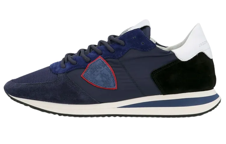 PHILIPPE MODEL Trp Cow Leather, Leather Abrasion Resistant Low top Casual Shoes Men's Dark Blue