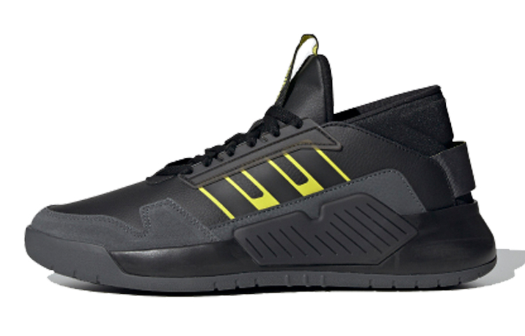 Мужские кеды adidas neo BBALL90S (черно-серо-желтый) — фото 1