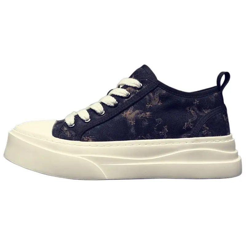 JANE HARLOW Fabric Breathable Height Increasing Low top Skateboard Shoes Men's Black