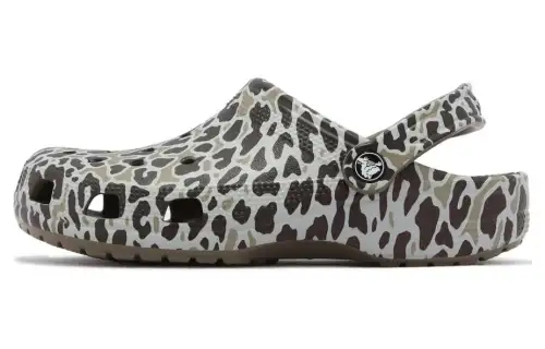 Crocs Classic Animal Print Clog Beach Sandals Unisex Umber