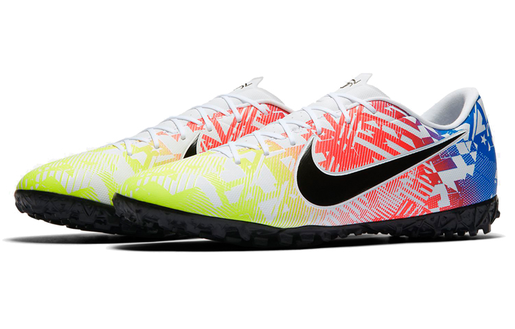 Мужские бутсы Nike Mercurial Vapor 13 TF (желто-сине-красные) — фото 3
