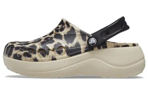 Crocs Baya Platform Clog Animal Print EVA Comfortable Clogs Women's Leopard Print