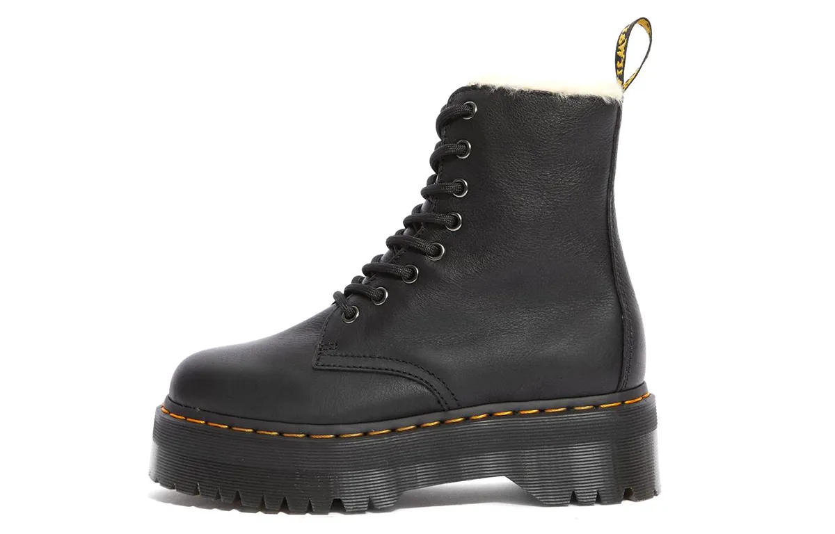Jadon Dr.Martens Faux Fur Lined Platform Boot 'Black' Women's