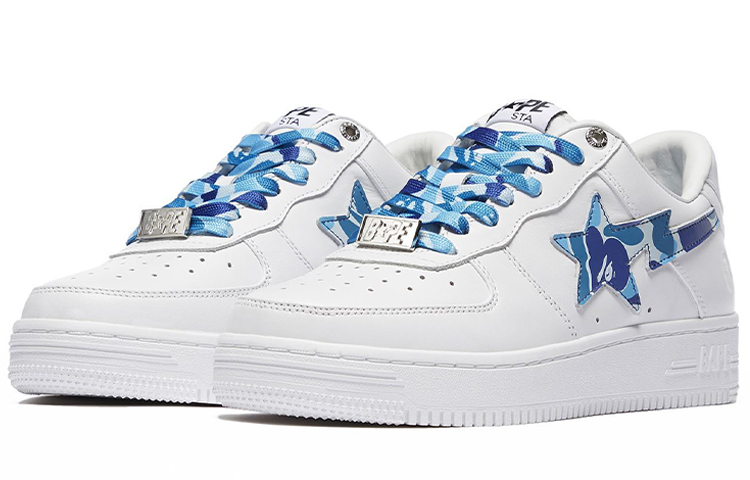 Кеды A BATHING APE Bape Abc Camo Sta (бело-синие) — фото 2