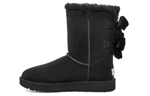 UGG Bailey Bow Velvet Snow Boots Black Women's