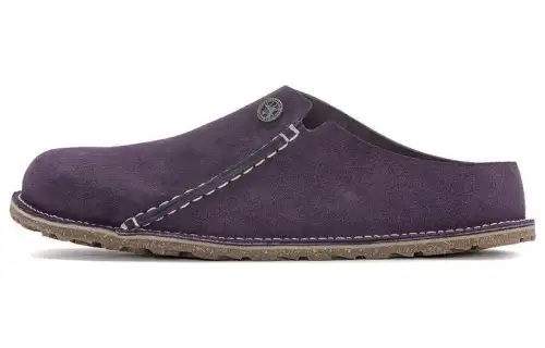 Birkenstock Suede Closed Toe Slippers Women's Dark Purple Regular