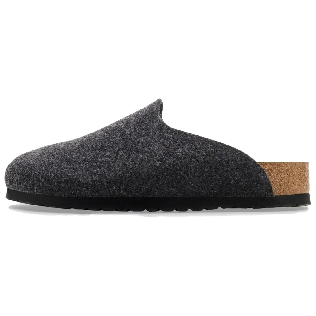Birkenstock Amsterdam Closed Toe Slippers Unisex Black Gray Regular Loose Fit