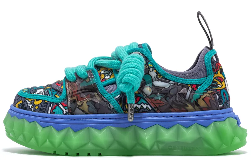 Wotto Artist x OETZI Ice Man Oz Fabric Coverage Breathable Height Increasing Low top Skateboard Shoes Unisex