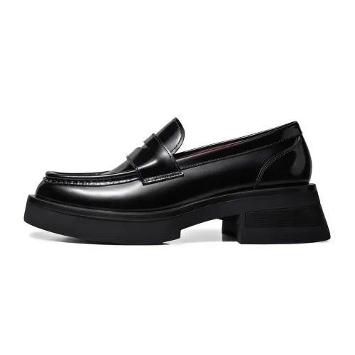 THOM WILLS Japanese school skirt, glossy student pleated skirt, black loafers