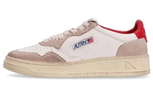 AUTRY Stylish Skateboarding Shoes Women's White Brown Red Distressed