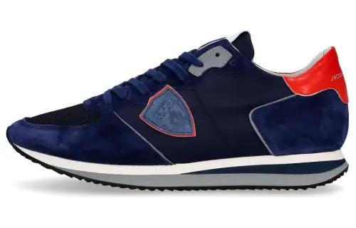 PHILIPPE MODEL Trp Leather Minimalist Fashion Low top Casual Shoes Men's Blue Red