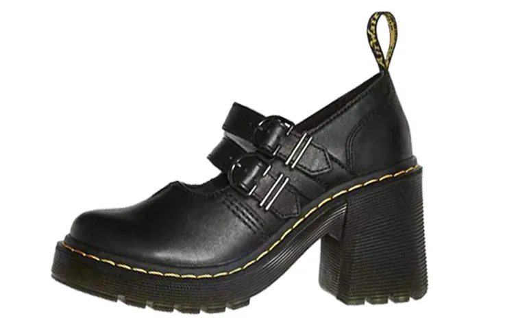 Dr. Martens Eviee Sendal Leather Heeled Shoes 'Black' Women's