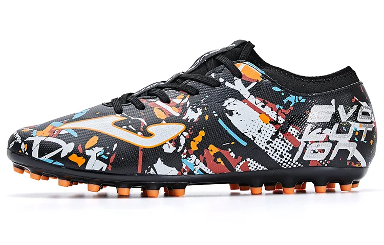 Joma Evolution MG Multi Ground Composite Material Slip Resistant Abrasion Resistant Soccer Shoes Men's Black Gray