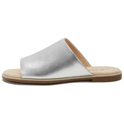 Clarks Slide Slippers Women's Silver