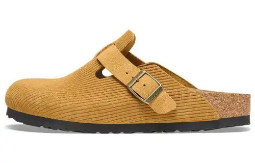 Boston Birkenstock Suede Embossed Corduroy 'Cork Brown'
