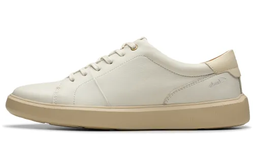 Clarks Cow Leather Low top Skateboard Shoes Men's White