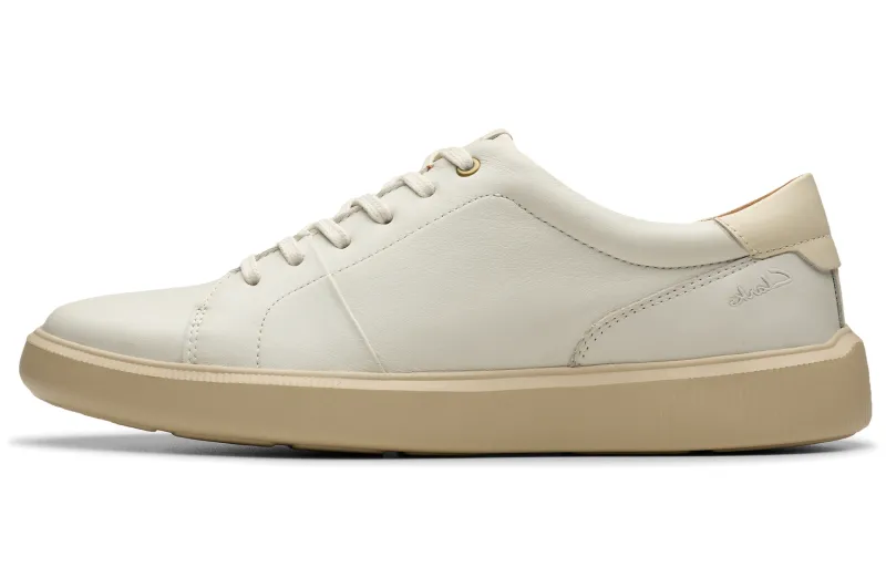 Clarks Cow Leather Low top Skateboard Shoes Men's White