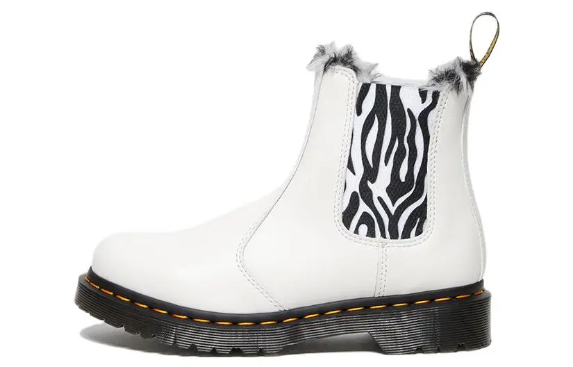 Dr.Martens Leather Short Chelsea Boots Women's White