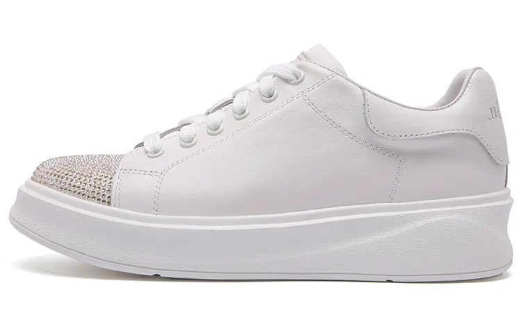 PACO GIL Top Grain Cow Leather Stylish Skateboarding Shoes Women's White