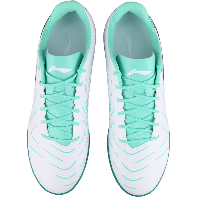 Li Ning Brocade TF Turf Artificial Turf Cushioning Slip Resistant Abrasion Resistant Soccer Shoes Men’s White Green