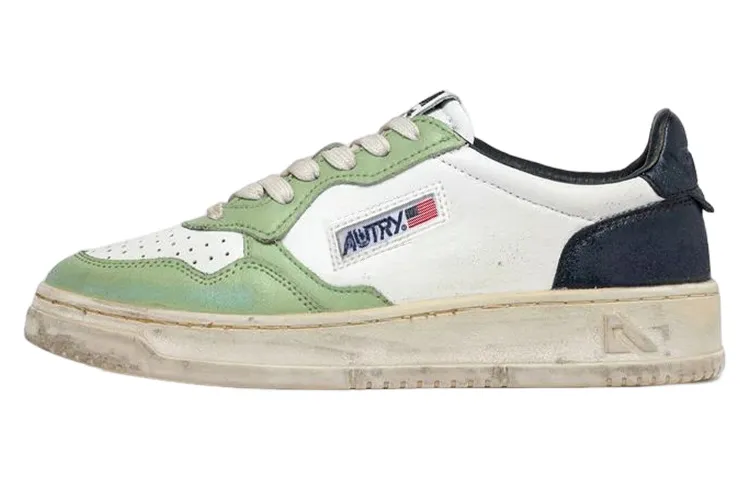 AUTRY Medalist Super Vintage Low Leather Sneakers 'White Green Teal' Women's