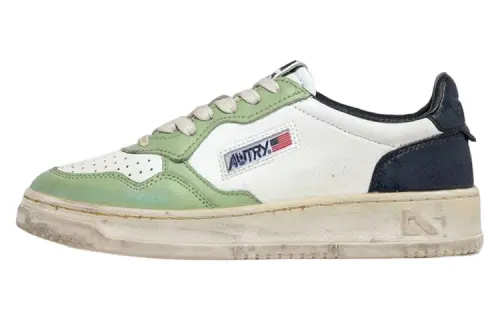 AUTRY Medalist Super Vintage Low Leather Sneakers 'White Green Teal' Women's