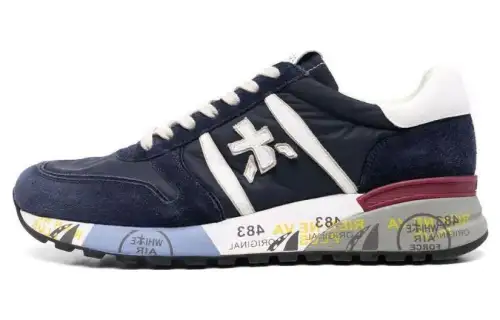 PREMIATA Leather Low top Casual Shoes Men's Dark Blue