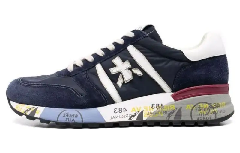 PREMIATA Leather Low top Casual Shoes Men's Dark Blue
