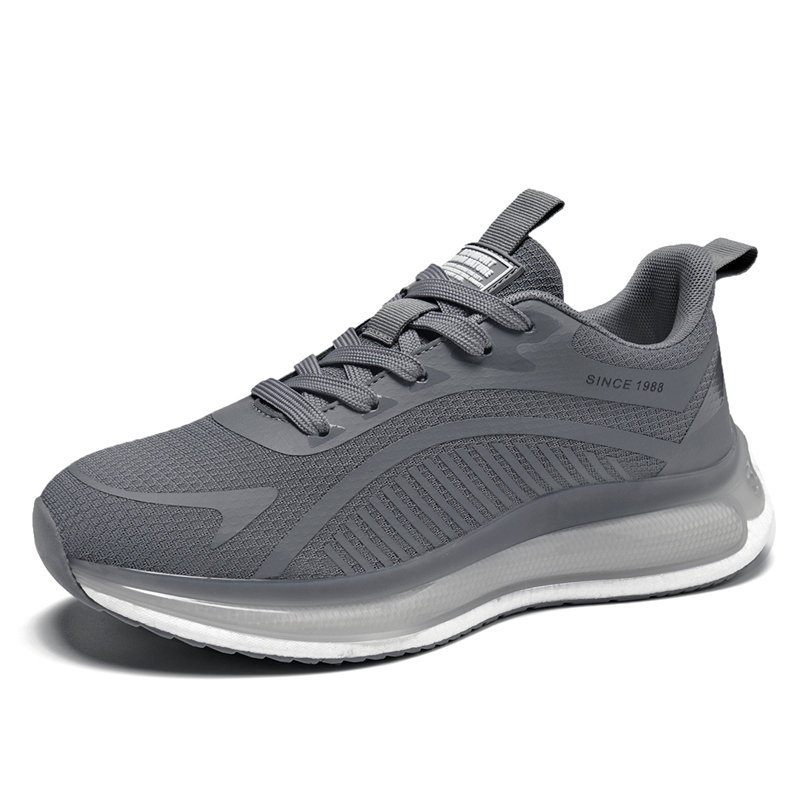 AOKANG Cushioning Coverage Height Increasing Lightweight Breathable Low top Outdoor Shoes Men’s Gray