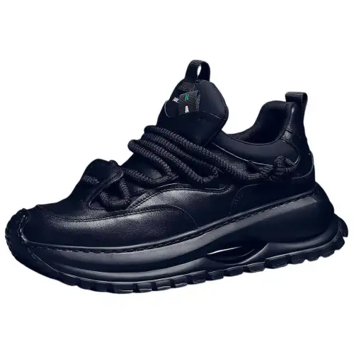 JANE HARLOW Leather Low top Chunky Sneakers Men's Black