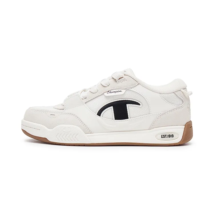 Champion Quantum Shoes Textile, Synthetic Leather, Split Cow Leather Low top Skateboard Shoes Women's Milk White/Black