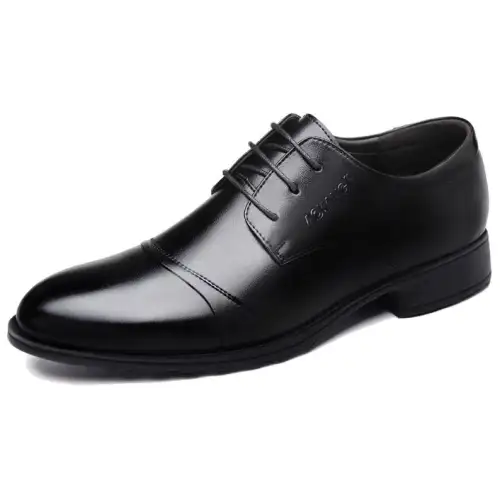 AOKANG inner height increasing shoes cow leather three-joint genuine leather wedding derby 6CM fashionable comfortable versatile casual business summer formal leather shoes men's black brown