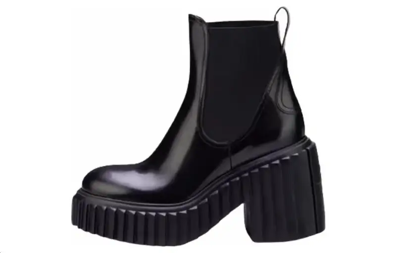 AGL Leather Crew Chelsea Boots 9cm Women's Black