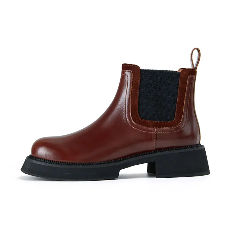 Marie Claire Split Cow Leather, Top Grain Cow Leather Short Chelsea Boots 4cm Women's