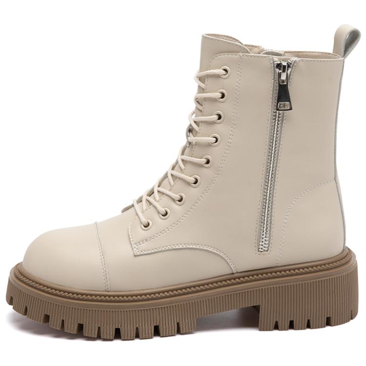 AGSDON PU Synthetic Leather Short Combat Boots 5cm Women's