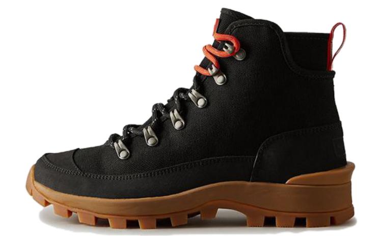HUNTER Comfortable Crew Combat Boots Women's Black Brown