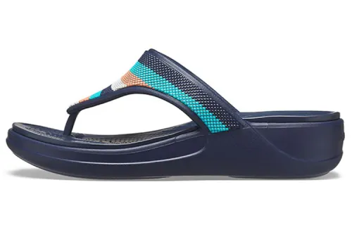 Crocs Monterey Bead Strap Wedge 'Dark Blue' Women's