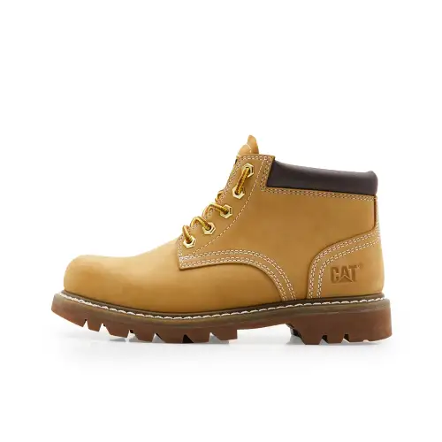 CAT DOUBLE DAY WOS B4C SS23 Cow Leather Short Combat Boots Women's Yellow