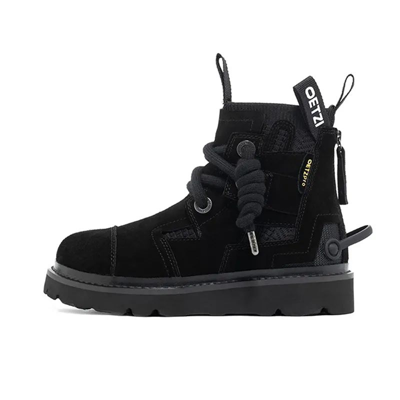 OETZI Skateboard Shoes Unisex High Top Black
