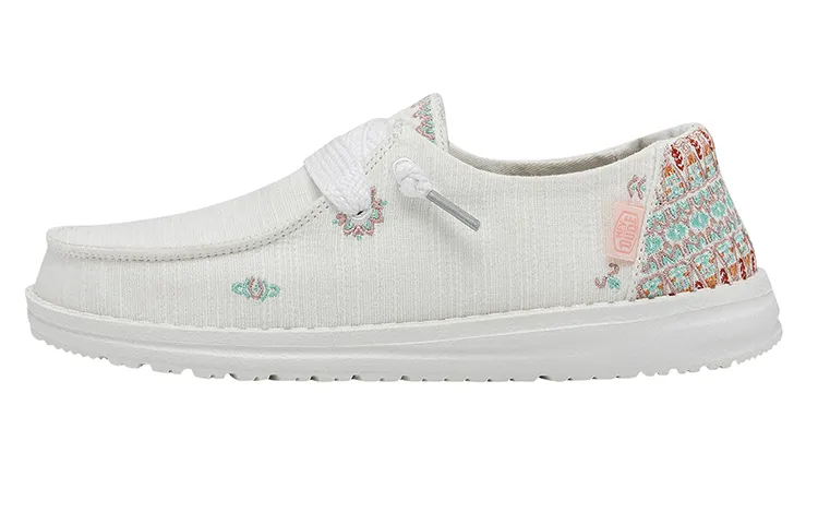 Heydude Women's Casual Shoes Women's Low Top Lily With White Flowers