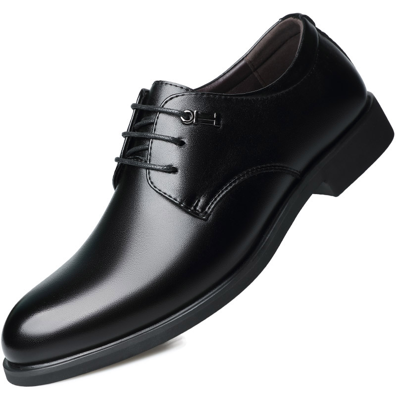 BEIOUTU Nordic picture wear-resistant comfortable lace-up business formal leather shoes men's black