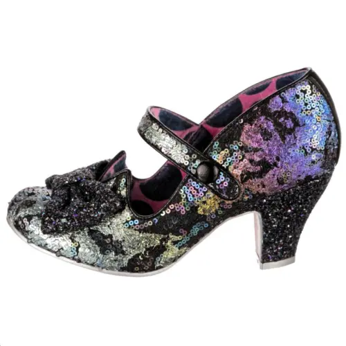 IRREGULAR CHOICE Pu Chunky Heel Mary Jane Shoes Women's Black