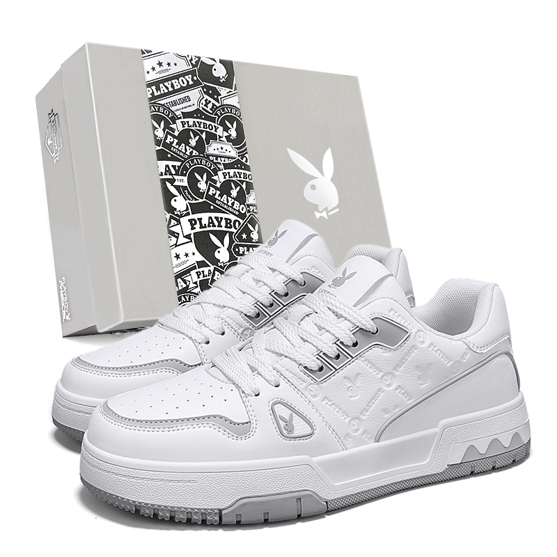 Playboy Плейбой черный белый Цвета классический маленький белый обувь модные популярный для отдыха Универсальный теплый Удобный ветрозащитный нескользящие Износостойкий толстая Увеличивать высокая Удобная, защитная для ног, мягкая подошва, легкая, с низким вырезом. панель обувь мужской стиль