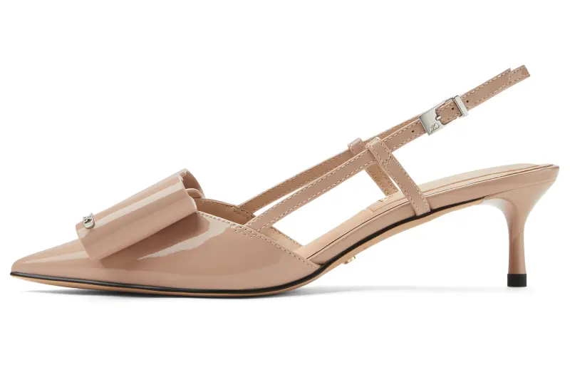 CHARLES&KEITH Small Ck Top Grain Cow Leather One Strap Sandals 5.2CM Women's