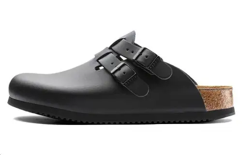 Birkenstock Kay series leather, simple and comfortable, fashionable sandals, same style for men and women, black, narrow version