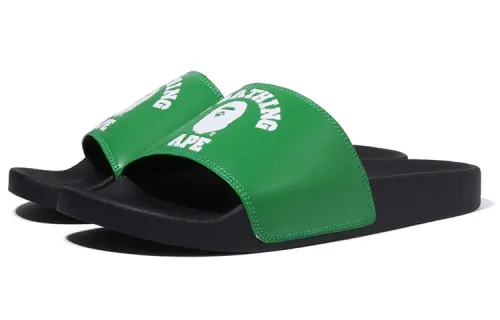 BAPE A BATHING APE College Slide Sandal Online Exclusive Green 2022