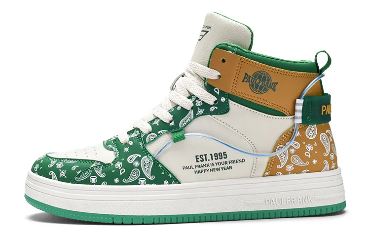 PAUL FRANK Slip Resistant Cushioning Abrasion Resistant High top Skateboard Shoes Men's
